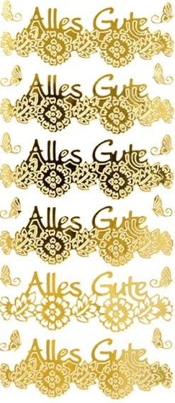 Sticker, Alles Gute, Spiegelfolie, gold
