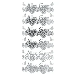 Sticker, Alles Gute, Spiegelfolie, silber