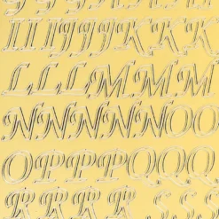 Sticker, Alphabet 2 Großbuchstaben, Spiegelfolie gold
