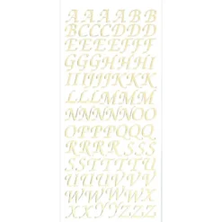 Sticker, Alphabet 2 Großbuchstaben, Spiegelfolie gold