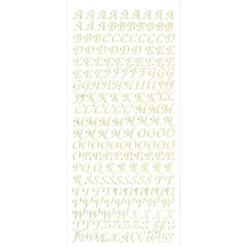 Sticker, Alphabet 1 Großbuchstaben, Spiegelfolie gold