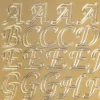 Sticker, Alphabet, Großbuchstaben, Perlmuttfolie, gold