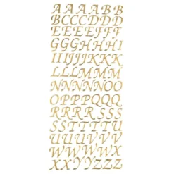 Sticker, Alphabet, Großbuchstaben, Perlmuttfolie, gold