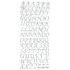 Sticker, Alphabet, Großbuchstaben, Perlmuttfolie, silber