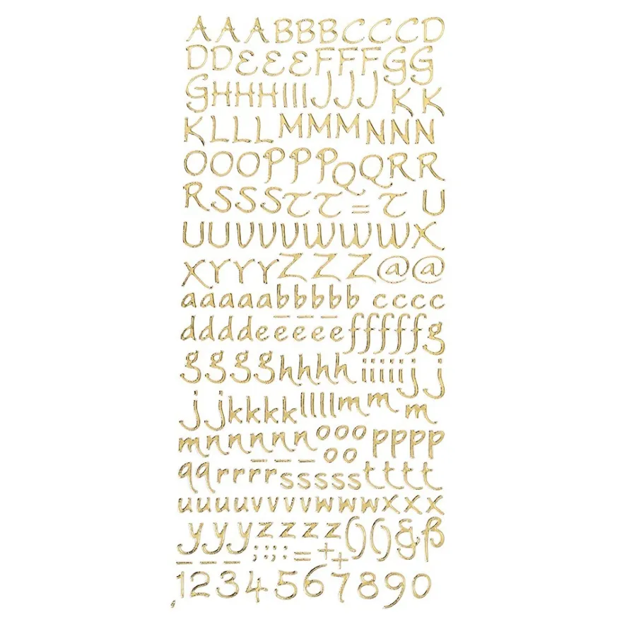 Sticker, Alphabet 3, Großbuchstaben, Spiegelfolie, gold