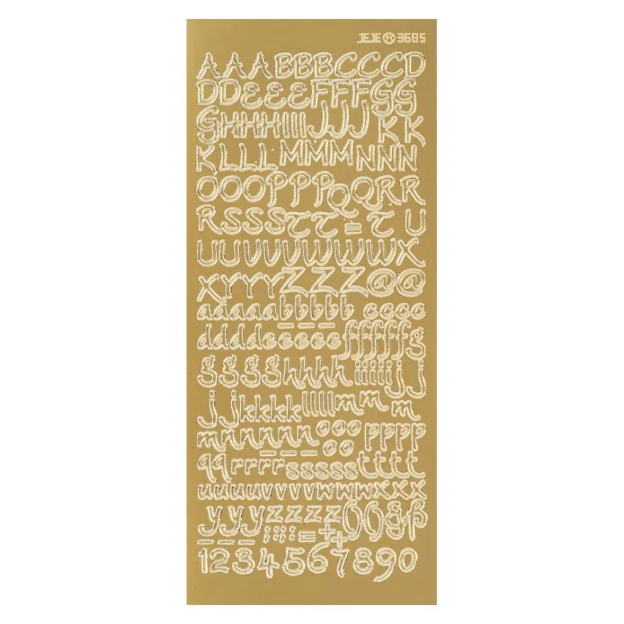 Sticker, Alphabet 3, Großbuchstaben, Perlmuttfolie, gold