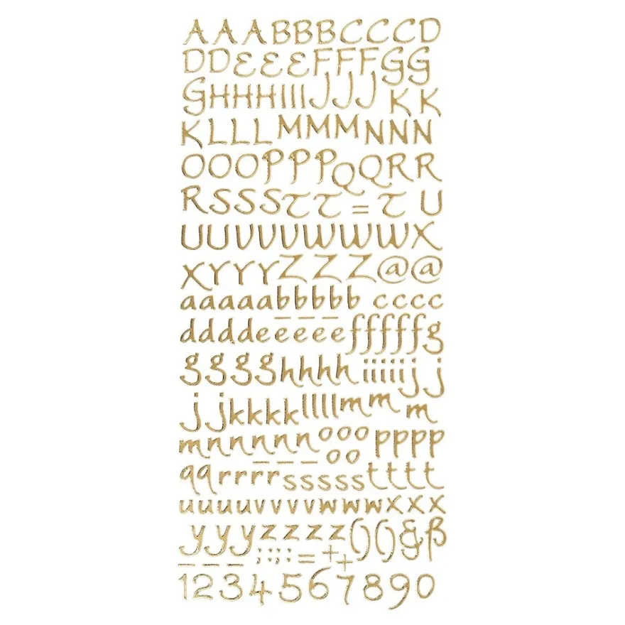 Sticker, Alphabet 3, Großbuchstaben, Perlmuttfolie, gold