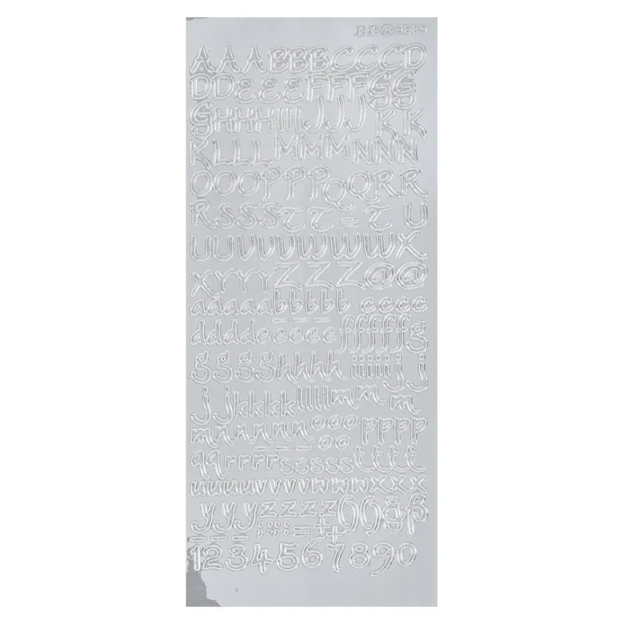 Sticker, Alphabet 3, Großbuchstaben, Spiegelfolie, silber