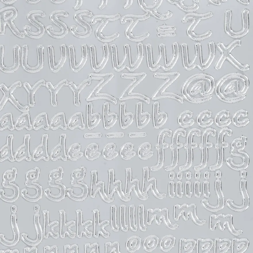 Sticker, Alphabet 3, Großbuchstaben, Spiegelfolie, silber