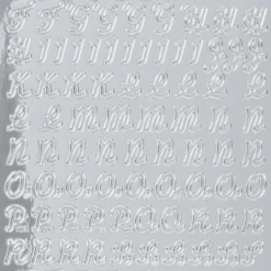 Sticker Alphabet 4, Großbuchstaben, Spiegelfolie, silber