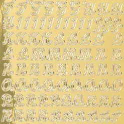 Sticker Alphabet 4, Großbuchstaben, Spiegelfolie, gold