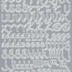 Sticker, Alphabet 3, Großbuchstaben, Perlmuttfolie, silber