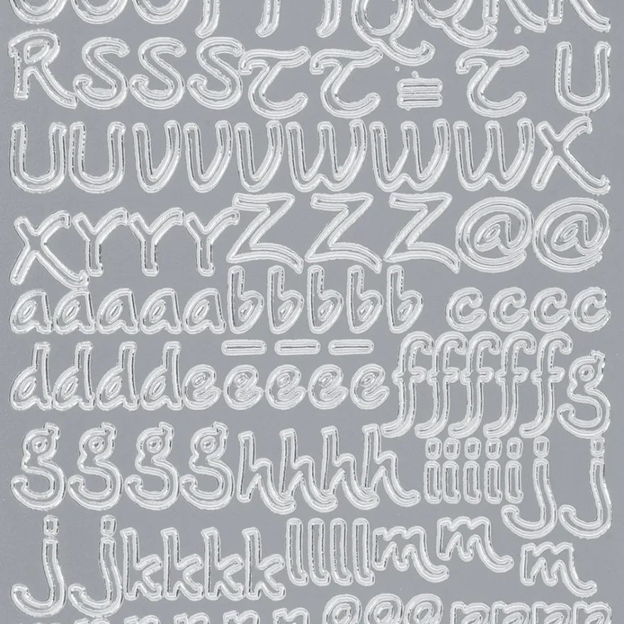 Sticker, Alphabet 3, Großbuchstaben, Perlmuttfolie, silber