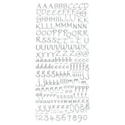 Sticker, Alphabet 3, Großbuchstaben, Perlmuttfolie, silber