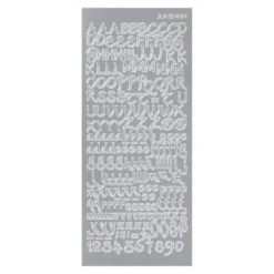 Sticker, Alphabet 3, Großbuchstaben, Perlmuttfolie, silber