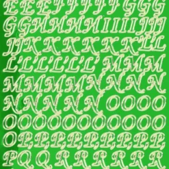 Sticker, Alphabet 1 Großbuchstaben, Spiegelfolie, grün