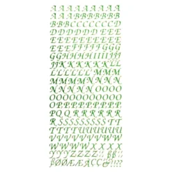 Sticker, Alphabet 1 Großbuchstaben, Spiegelfolie, grün