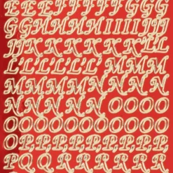 Sticker, Alphabet 1 Großbuchstaben, Spiegelfolie, rot