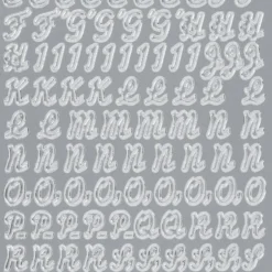 Sticker Alphabet 4, Großbuchstaben, Perlmuttfolie, silber