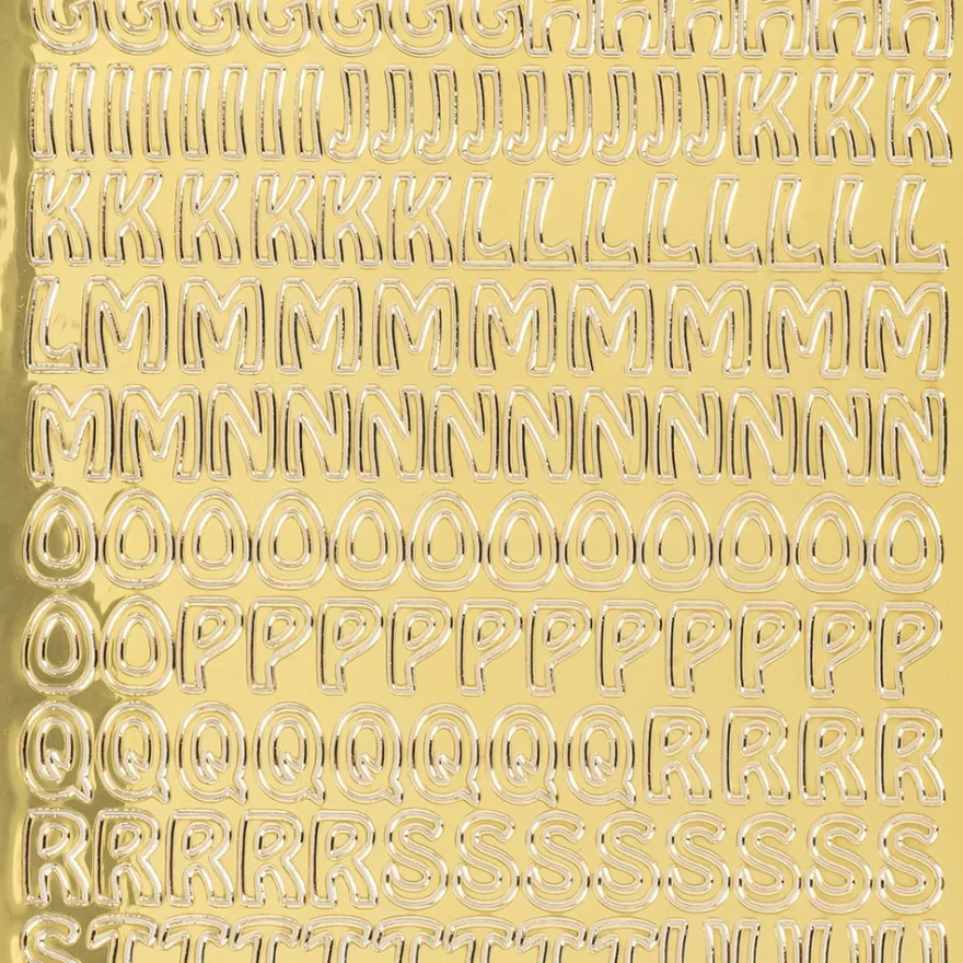Sticker Alphabet 8, Großbuchstaben, Spiegelfolie, gold