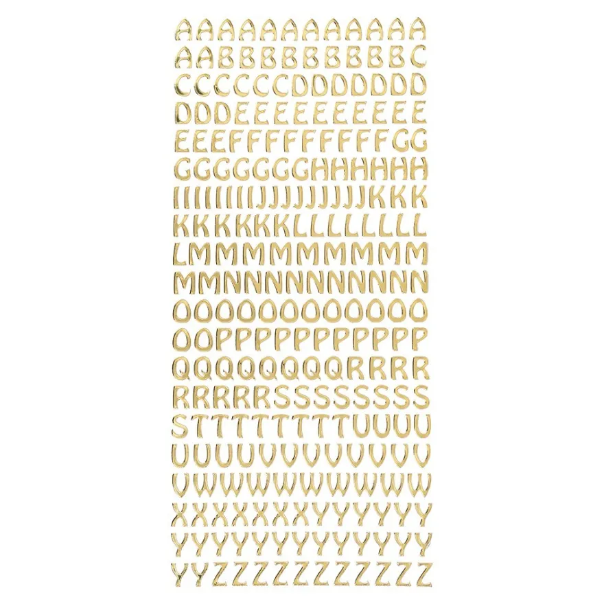 Sticker Alphabet 8, Großbuchstaben, Spiegelfolie, gold