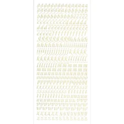Sticker, Alphabet 1 Kleinbuchstaben, Spiegelfolie gold