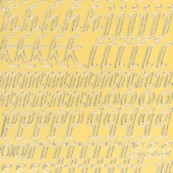 Sticker, Alphabet 2 Kleinbuchstaben, Spiegelfolie gold