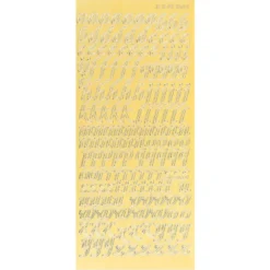 Sticker, Alphabet 2 Kleinbuchstaben, Spiegelfolie gold