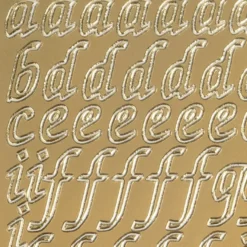 Sticker, Alphabet, Kleinbuchstaben, Perlmuttfolie, gold