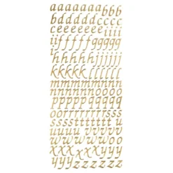 Sticker, Alphabet, Kleinbuchstaben, Perlmuttfolie, gold
