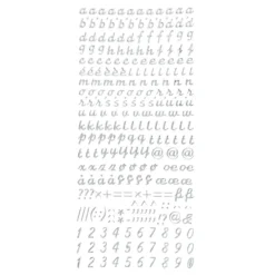 Sticker, Alphabet 3, Kleinbuchstaben, Spiegelfolie, silber