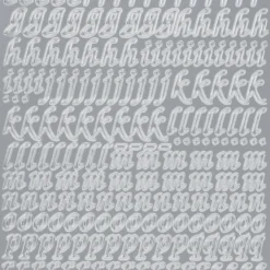 Sticker, Alphabet 1 Kleinbuchstaben, Perlmuttfolie, silber