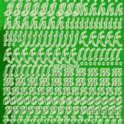Sticker, Alphabet 1 Kleinbuchstaben, Spiegelfolie, grün