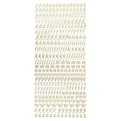 Sticker, Alphabet 1 Kleinbuchstaben, Perlmuttfolie, gold