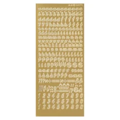 Sticker, Alphabet 3, Kleinbuchstaben, Perlmuttfolie, gold