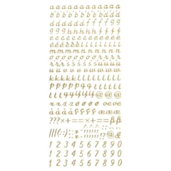 Sticker, Alphabet 3, Kleinbuchstaben, Perlmuttfolie, gold