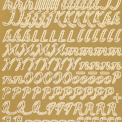 Sticker Alphabet 5, Perlmuttfolie, gold