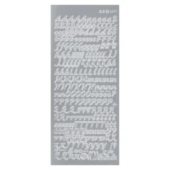 Sticker Alphabet 5, Perlmuttfolie, silber