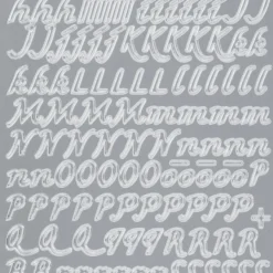 Sticker Alphabet 5, Perlmuttfolie, silber