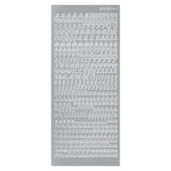 Sticker Alphabet 6, Perlmuttfolie, silber