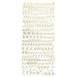 Sticker Alphabet 5, Spiegelfolie, gold