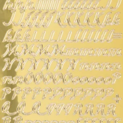 Sticker Alphabet 5, Spiegelfolie, gold