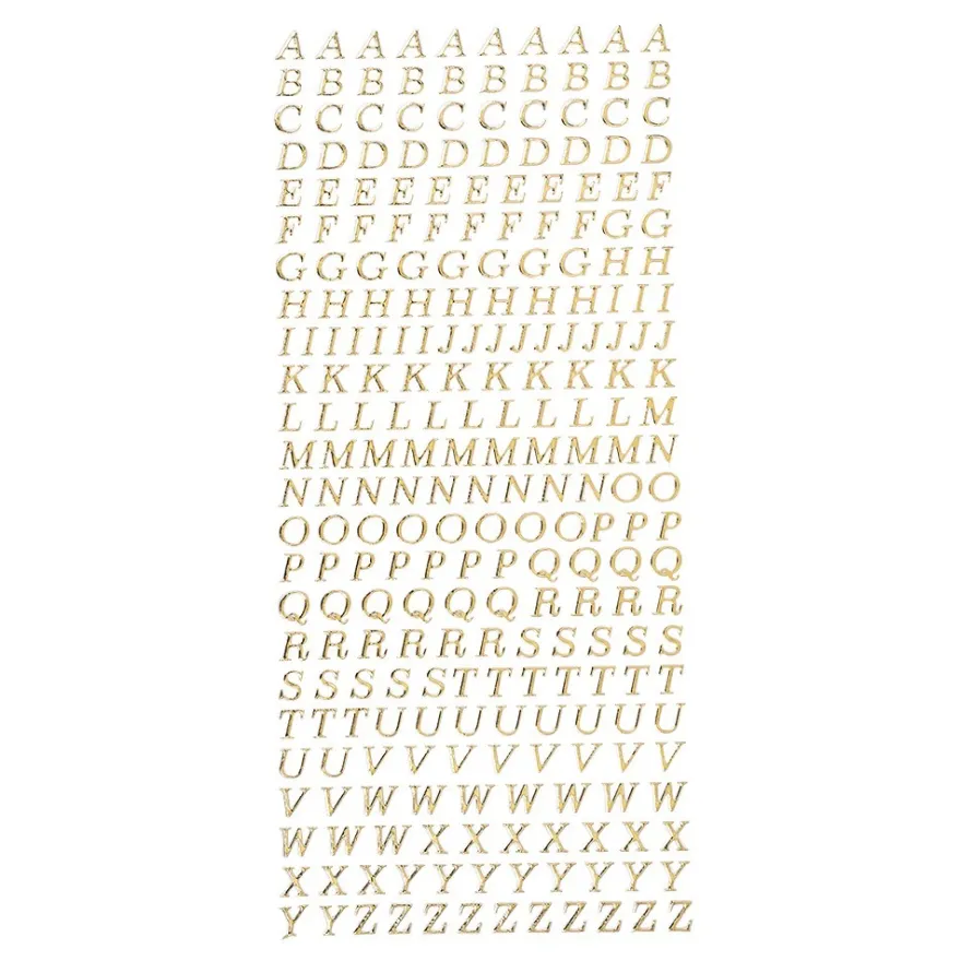 Sticker Alphabet 7, Spiegelfolie, gold