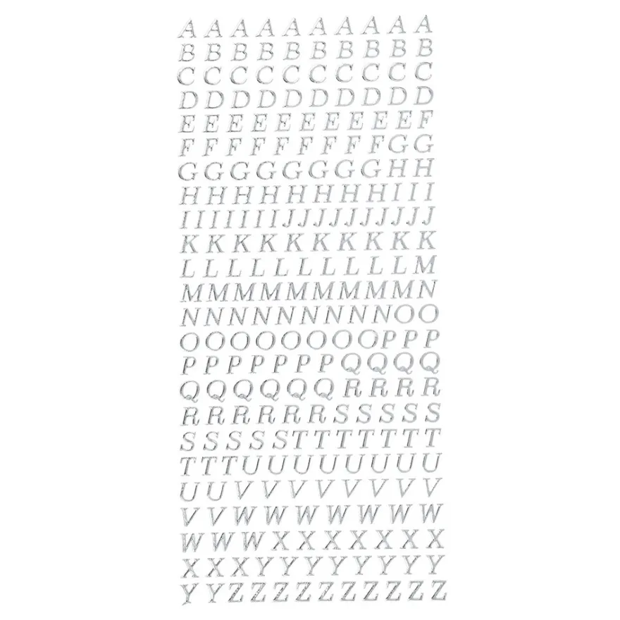 Sticker Alphabet 7, Spiegelfolie, silber