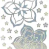 Sticker, Blüten, Spiegelfolie, hellblau