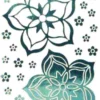 Sticker, Blüten, Spiegelfolie, petrol