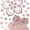 Sticker, Blüten, Spiegelfolie, rosa
