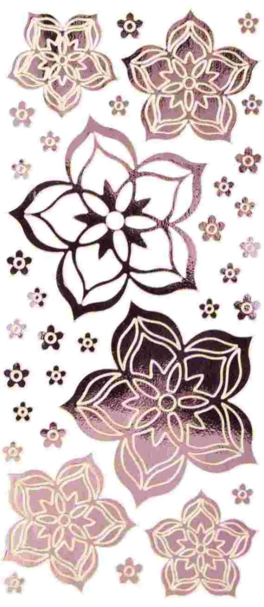 Sticker, Blüten, Spiegelfolie, violett