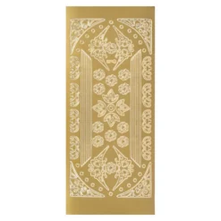 Sticker, Blumen-Ornamente, Ecken & Linien, Perlmuttfolie, gold