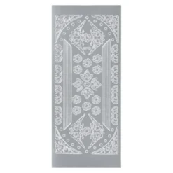 Sticker, Blumen-Ornamente & Linien, Perlmuttfolie, silber